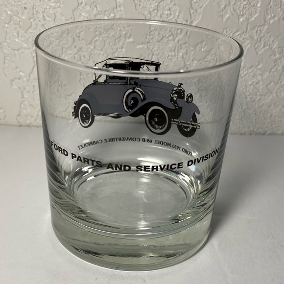 Ford 1930 Model 68-B Convertible Cabriolet Whiskey Rocks Lowball Glass Appr 10oz - Picture 3 of 8